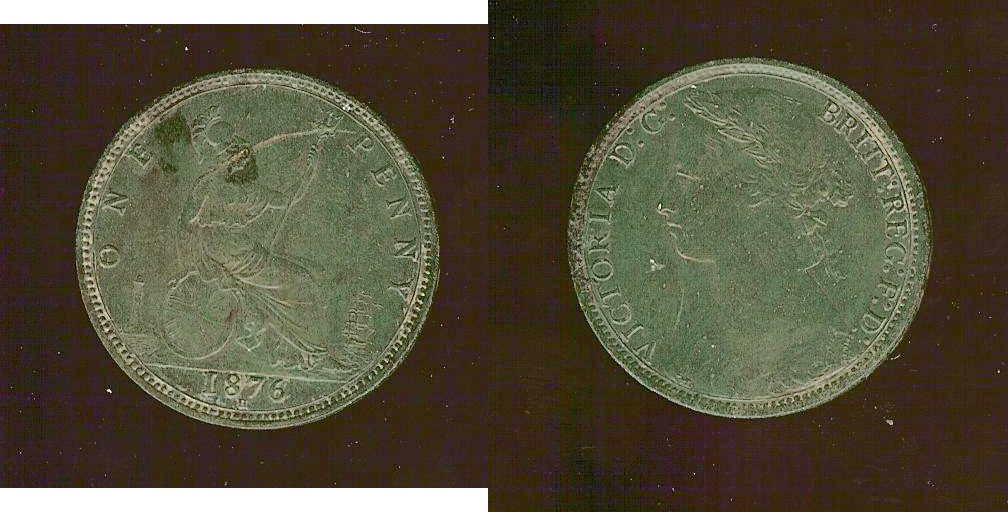 English penny 1876H gEF
